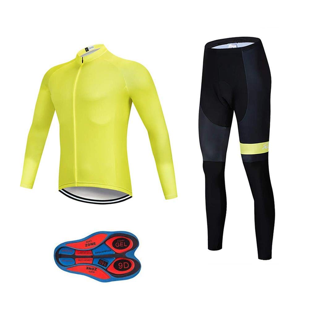 MOXILYN Men's Quick-Dry Cycling Jersey Set Road Bike Bicycle Shirt + Bib Pants with 9D Gel Padded MTB Riding Clothing kit