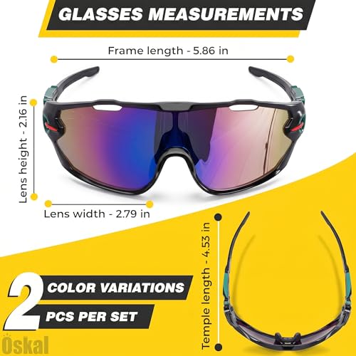 2 Pcs Sport Sunglasses Men