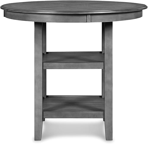 Miniatura 5 de New Classic Furniture Gia - Juego redondo de altura de mostrador de 5 piezas con 1 mesa de comedor y 4 sillas, 42 pulgadas, gris