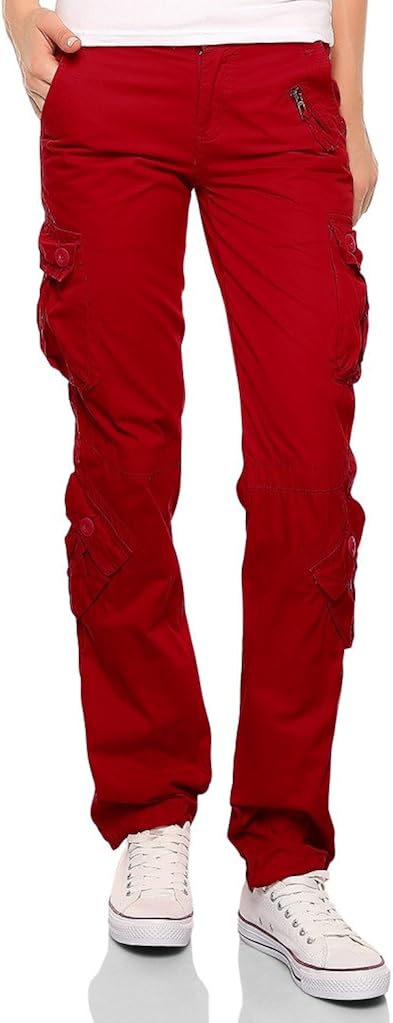 Match Women's Classic Straight Leg Multi Pocket Cargo Pants