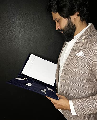 Leather Portoflio for Men Valentines Gift Padfolio Resume File Folder - Interview/Legal Document Organizer for Letter Size Writing Pad with Business Card Holder - Thumbnail 6