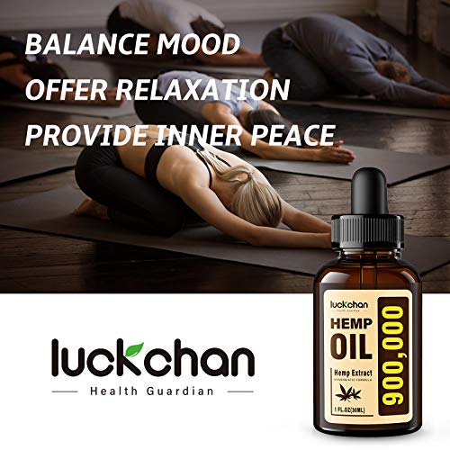 LUCKCHAN (4-Pack) Premium Hemp Oil - Helps Anxiety, Stress, Relaxation, Calming, Sleep - Natural Extract, Vegan, Non-GMO - Organic Hemp Tincture Drops - Image 7