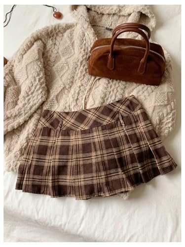 MakeMeChic Women's Plaid Mini Skirts Pleated A Line Summer Y2K Going Out Short Skirt4
