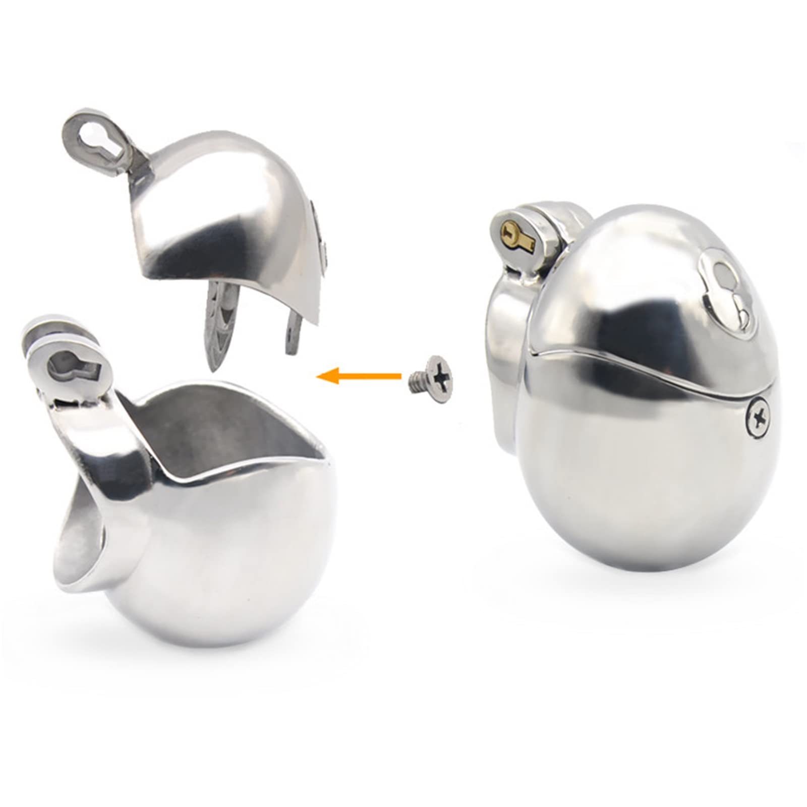 Chastity Cage Male, Metall Full Bondage Peniskäfig, Ei-Form Keuschheitsgürtel Mann, A/B Zwei Optionen Verfügbar BDSM Fetisch Bondage Sex Spielzeug Für Die Männer,48mm,A