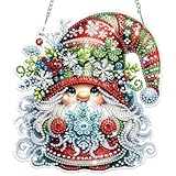 Lxmsja Weihnachten Diamond Painting Anhänger, 5D Diamond Painting Fensterbilder Gnom für Erwachsene Kinder, Weihnachtsgeschenke Bastelset Kreativ Set Ornament Tür Fenster Wand Decor