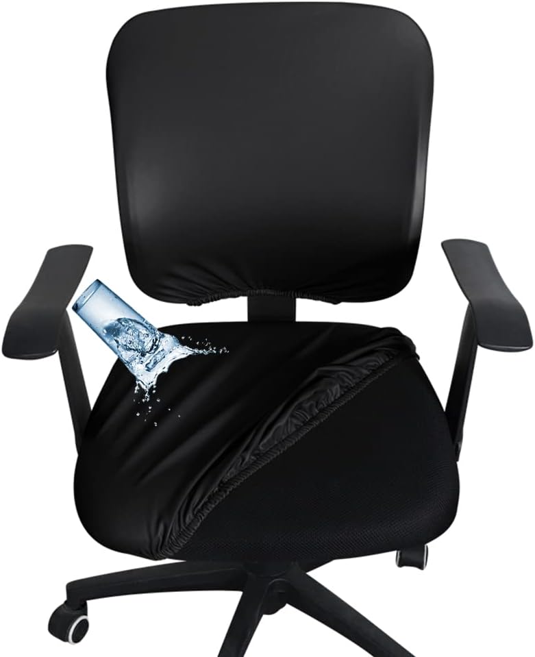 lygooh Waterproof Seat Covers Stretchable Desk Chair Cover Leather Computer Chair