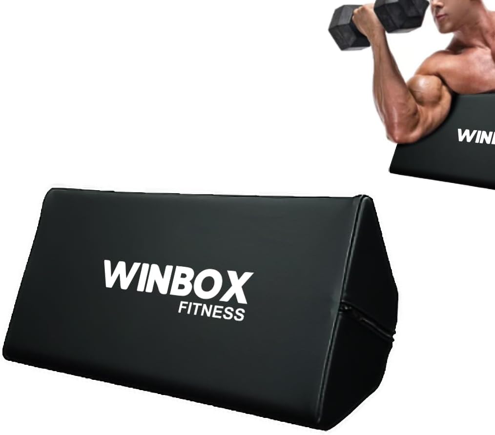 WINBOX Preacher Pad, Seated Arm Blaster for Biceps, Preacher Curls for Arms, Bicep Curl Support Isolator and Weight Lifting Workout Equipment