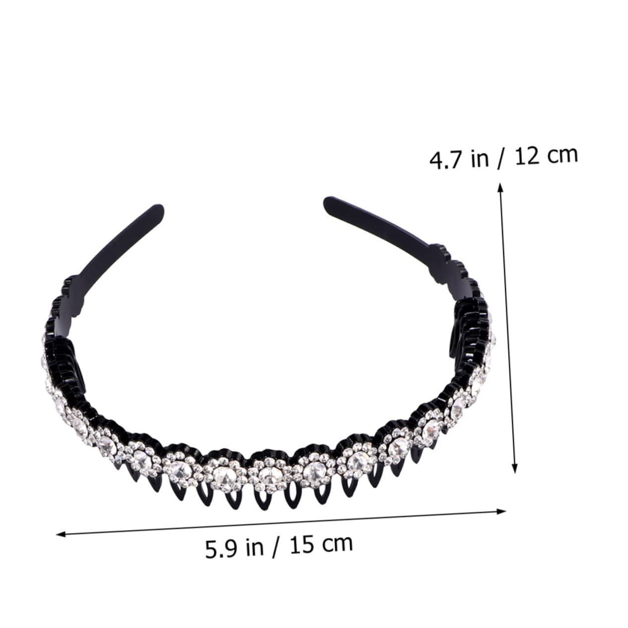FRCOLOR 10pièces Bandeau Antidérapant à Dents Strass Pour Femmes Mixte Pur Pour Maquillage Spa Et Vie Quotidienne