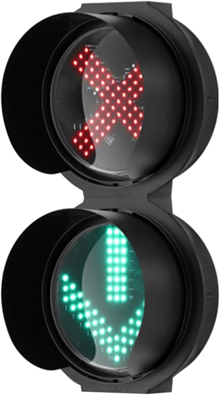 2 in 1 LED Traffic Light - Red/Green Stop and Go Indicator, High Visibility 300mm, Perfect for Toll Booths & Parking, Durable Traffic Signal for Safe Road Management