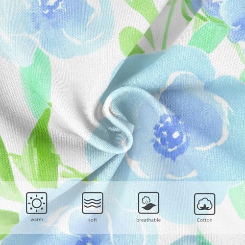 Delicate Watercolor Blue Flowers Panties for Girl Toddler Girls Underwear Cotton Animal Briefs Underpants 2t3