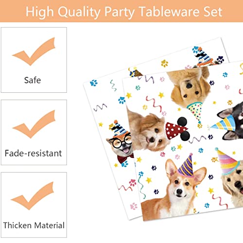 40PCS Dog Birthday Party Supplies Puppy Party Decorations Dog Party Plates and Napkins Disposable Party Tableware Set for Doggy Kids Dog Party Decor,Severs 20 - Image 5