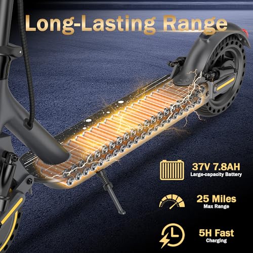 Image of Electric Scooter with 8.5 inch /10 inch Solid Tire, 350W /500W Powerful Motor & 19 /22 MPH Top Speed, 16 /25 Miles Long Range, Folding E Scooter with Dual Braking for Teens and Adults