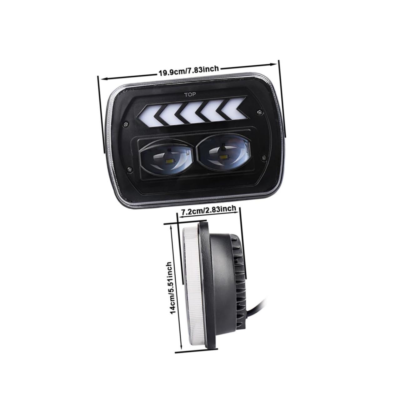 Faro Anteriore LED Quadrato 5x7 Pollici per Suv 2 Pezzi Indicatore di Direzione, ad Alta Luminosità, Compatibile con Veicoli Fuoristrada per Guida Notturna e Fuoristrada