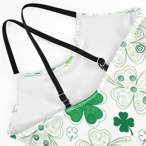 ZZKKO Green Shamrock Girls Swimsuit One Piece Bathing Suit for Baby Girls' Swimwear 3-10T4