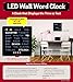 Tech Tools LED Word Clock - Displays Time as Text - Powered by AC Adapter (12