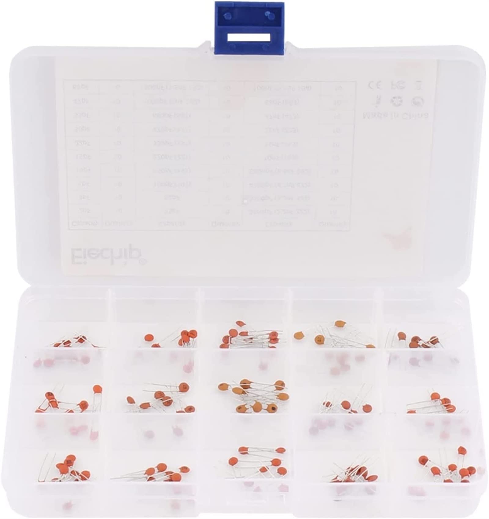 Kit de condensadores 300pcs / lot 2PF-0.1UF Kit surtido de condensadores de cerámica 50V 30 valores * 10pcs Conjunto de condensadores de cerámica Paquete DIY Componentes electrónicos condensadores Ind