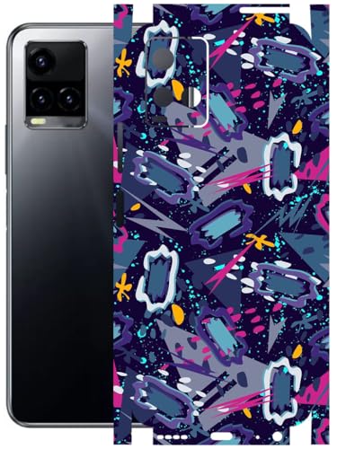Image of AtOdds - Full Body Back Screen Guard Protector Film - Lamination Wrap Skin Sticker Compatible with VIVO Y33T | Scratchproof Matte Finish (Abstract)