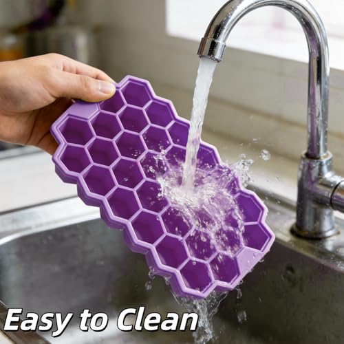 Bandejas para cubitos de hielo con tapa - silicona multicolor miniatura 4