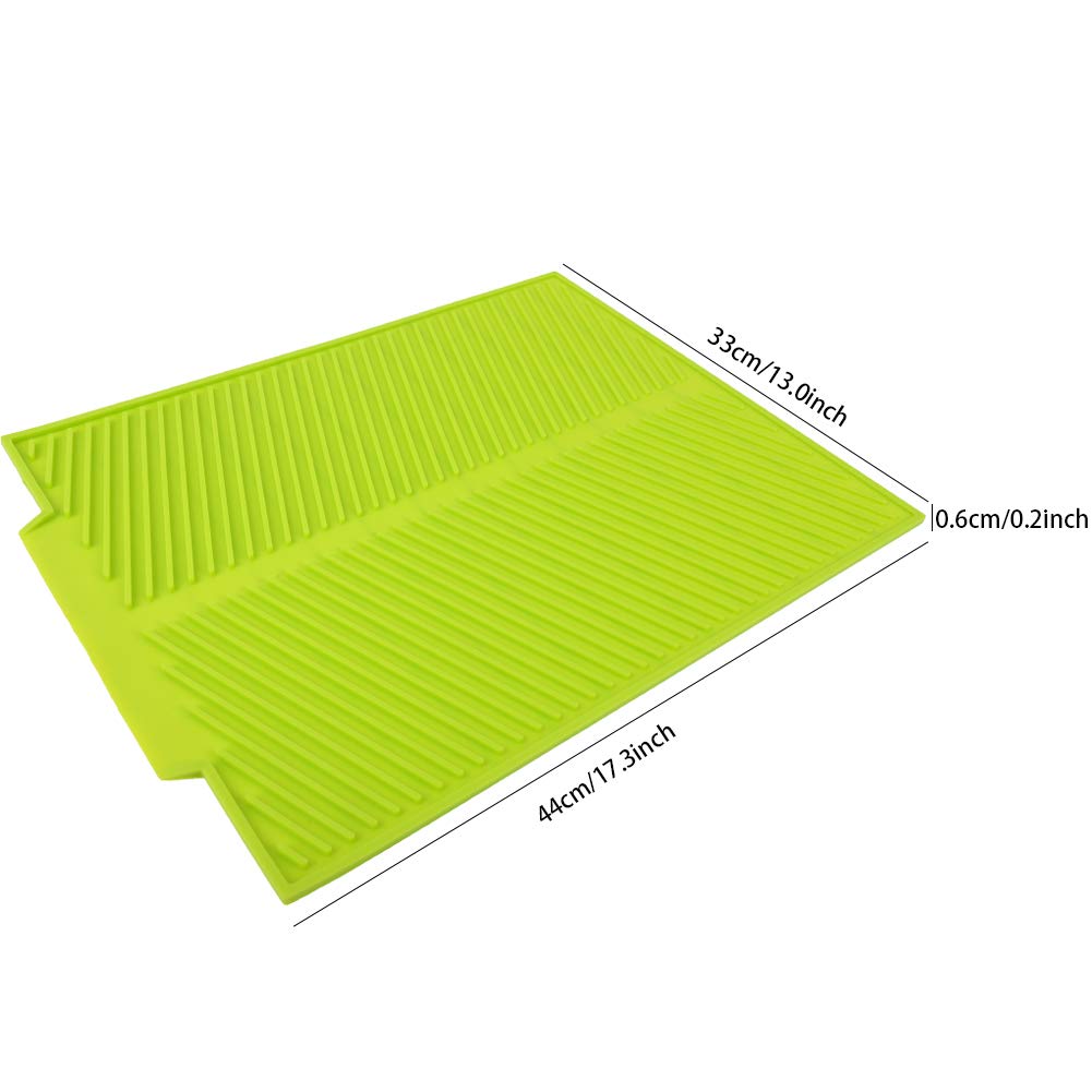 MOUMOUTEN Folding Draining Board Mat, Extra Large Dish Drying Mat Premium Heat Resistant Silicone Pad - Image 4