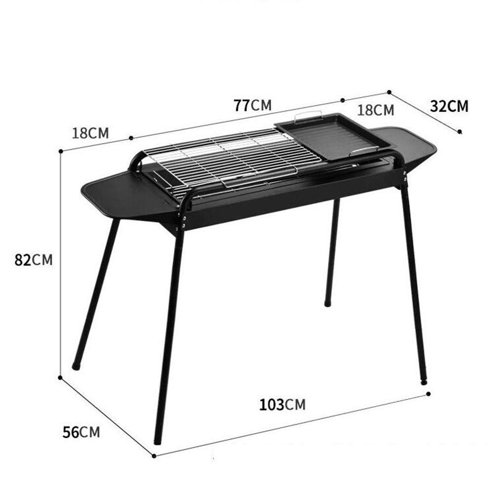 Supporto per barbecue, Griglia for barbecue a carbone for portatile in acciaio inossidabile, spiedini for esterno for 5-7 persone Campeggio da giardino for picnic