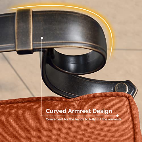 Purple Leaf Patio Dining Set Cast Aluminum 7-Piece Patio Furniture Set With 6 Dining Armchairs And 47" Round Table, 6 Cushions Included, For Lawn Yard Garden, Lattice Brick Red Outdoor Dining Set #TOP2