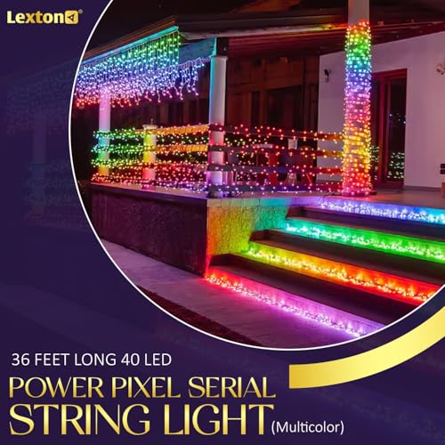 Image of Lexton 40 LED Power Pixel Serial String /Fairy Light | Plug Sourced | Suitable for Home & Outdoor Decoration, Diwali, Christmas, Ramadan, Wedding, Party, Festival (Pack of 50, Multicolor)
