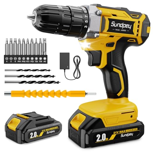 21V Taladro Atornillador Bateria 2000mAh   45Nm Max Destornillador Electrico Inalámbrico, Apto para Baterías Makita, Atornillador Electrico con 25+1 Ajustes, 2 Velocidad, Luz LED, para Hogar Bricolaje