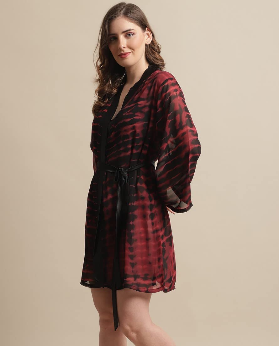 Claura Women Maroon Satin β Robe for Women/Robe (Large, Maroon) 1