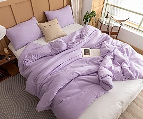 ROSGONIA Lavender Comforter Set Full- 3pcs (1 Lilac Comforter & 2 Pillowcases) Light Purple Orchid Full Comforter Set for Women and Girls- Reversible Soft Warm Lightweight Comforter for All Season