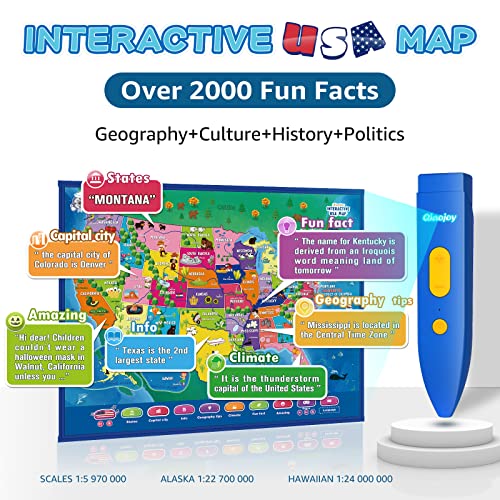 Qiaojoy USA AND WORLD MAP Bilingual Interactive For Kids Talking Usa Map World Map thumb #3