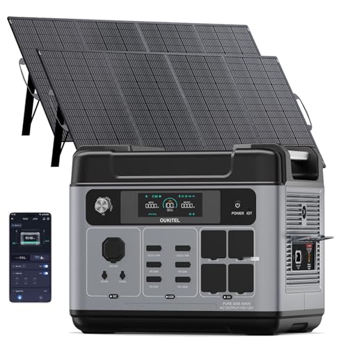 OUKITEL P2001E Pro Solar Generator 3200W mit 2x200W Solarmodule 2048Wh Tragbare Powerstation (6400W Peak) LiFePO4 Batterie 220V-240V Für Camping/Home-Office 2026 Neue