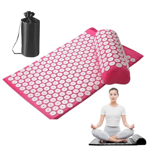 acuprressure Mat - acupunccture Mat and Pillow Set | Pressure Mat | Massage Mat Set | Full Body Massage Mat | Relieving Back/Neck paiin, Muscle Relaxation Stress Reduction, Relief for Men/Women