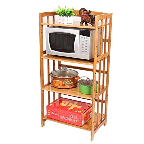 Lsxue Estante de Almacenamiento de microondas de Madera Maciza Estante de Cocina...