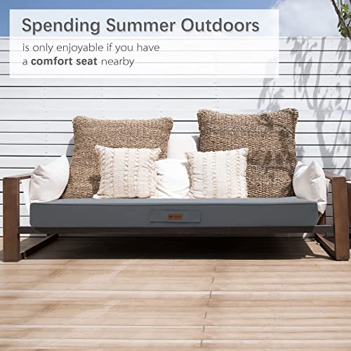 Favoyard Outdoor Bench Cushion 48 X 18 Inch Waterproof Patio Furniture Cushions 3-Year Color Fastness Garden Sofa Settee Couch Swing Pads With Handle And Adjustable Straps, Dark Gray #TOP5