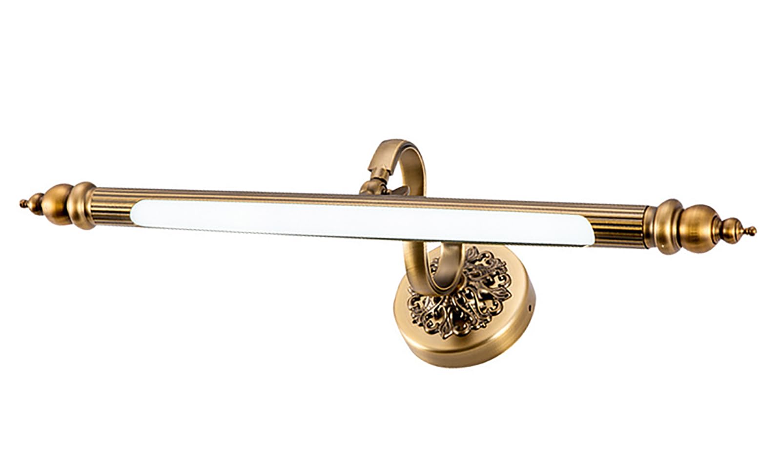Lampada da Specchio Bagno LED Vintage 4000K con Testa Girevole 240°, Applique da Parete Orientabile per Trucco e Specchio ArmadioGold,12w/71cm