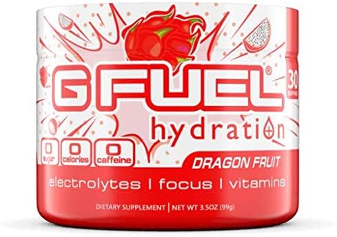 G Fuel Hydration Dragon Fruit Punch Tub (30 Servings) Elite Hydration Powder 3.5oz