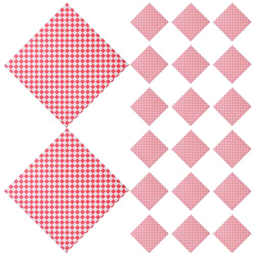 Toyvian 500 Hojas Papel Antigrasa Cuadros Rojos Resistente Calor para Envolver Alimentos Bocadillos Hamburguesas Pizza Barbacoa Picnic Catering