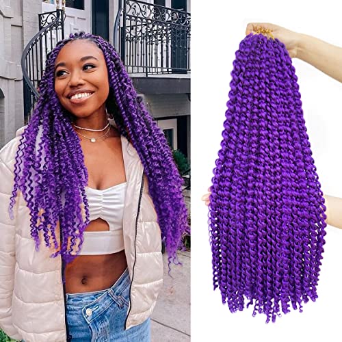 Passion Twist Hair 24 Inch 7 Packs Purple Color Water Wave Crochet Hair Briads Braiding Hair Synthetic Crochet Hair For Black Women(24in, 7pack, purple)