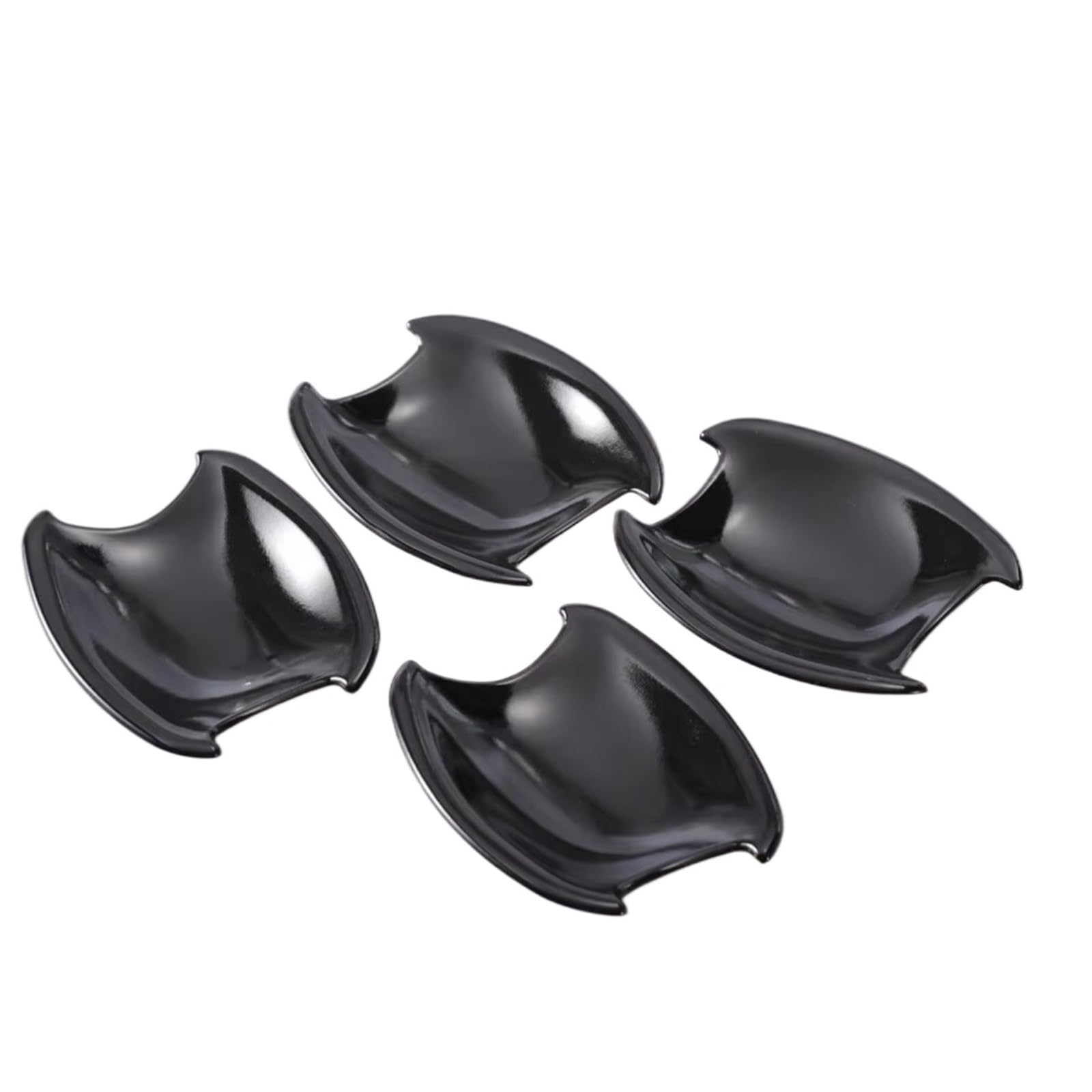 IUKMR for Hyundai for Tucson IX35 2009-2014 Carbon Fiber Gloss Black Chrome Car Door Handle Cover Bowl Sticker Car Outer Door Handle(Black Bowl)