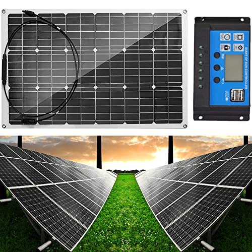 Paneles solares monocristalinos de 80 vatios y 20 voltios, cargador fotovoltaico monomódulo de alta eficiencia, para hogares, camping, barcos, caravanas, autocaravanas y otras aplicaciones fuera de