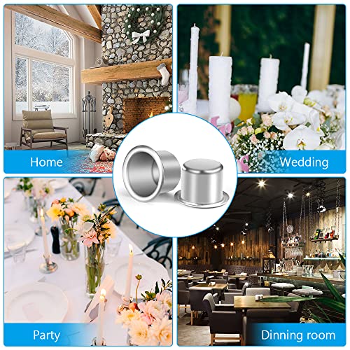 AOMIG Mini Metal Candle Holders, 30Pcs Creative Candle Cups Holders, Silver Aluminum Candelabra, Candlestick Holder for DIY Candle Making, Birthday, Thanksgiving, Valentine's Day, Christmas Decoration - Image 4