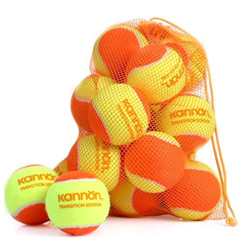 YUESHENG Tennisbälle Kinder Stage 2 Orange Beach Tennisbälle 50% Low Compression Training Tenissbäle Spielen Tennisball 12-Pcs Tennis Balls Mit Tragetasche(Orange) Cover