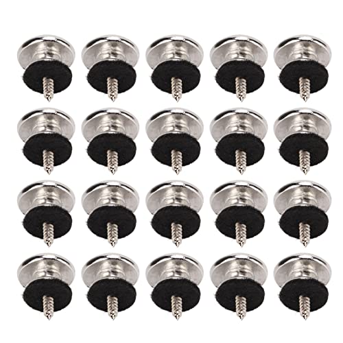 20Pcs Silver Metal Guitar Strap Button End Peg Set for Bass and Ukulele, Instrument Accessory Kit