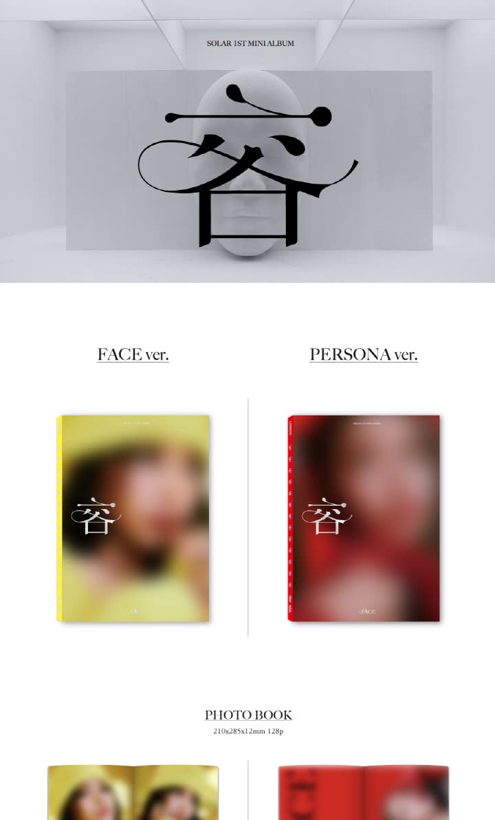 MAMAMOO Solar ? : FACE 1st Mini Album FACE Version CD+1p Poster+128p PhotoBook+1p Message Card+1ea Sticker+2p PhotoCard+Tracking Sealed