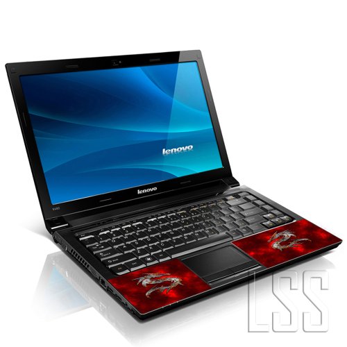 Image of LSS 15 15.6 Inches Laptop Notebook Skin Sticker with 2 Wrist Pads - Reusable Cover Protector Vinyl Sticker Cover Decal Fits 13 inch - 16 inch HP Asus Acer Samsung - Red Dragon Pattern