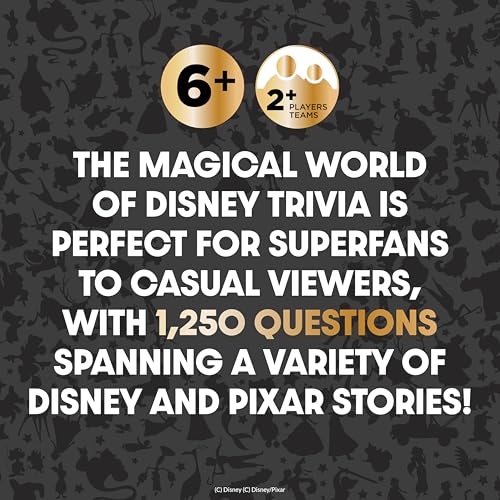 Image of Disney Trivia Board Games for Family Night, Travel Games, Strategy Game, 6+