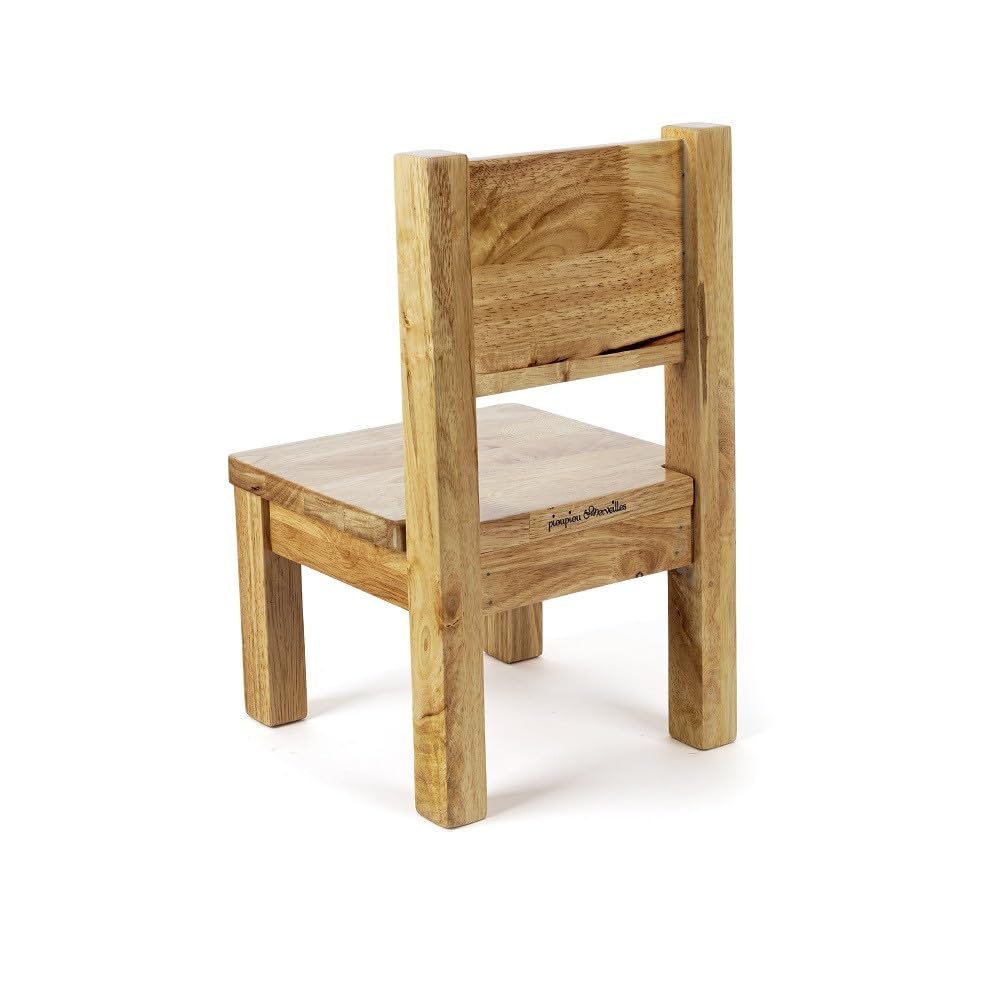 Pioupiou et Merveilles - Set di 2 sedie - Colore legno naturale - per bambini tra 1 e 4 anni - Legno molto resistente - Confortevole - Seduta 18 cm - Adatto per bambini piccoli - 16358