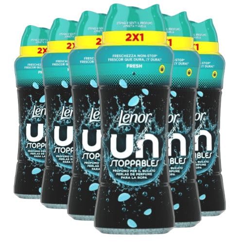 Lenor Unstoppables Fresh Mega Pack 6 x 495g | Perlas de Perfume para Ropa | Frescor Intenso y Duradero en Cada Lavado