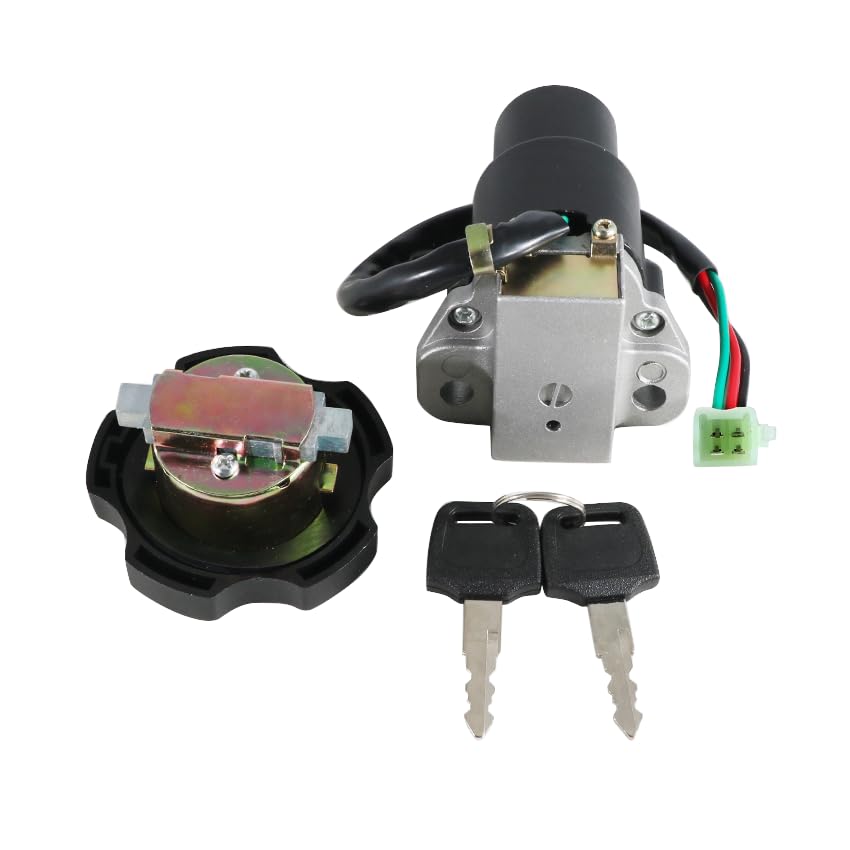 Ignition Switch Fuel Gas Cap Seat Lock Keys Replacement Kit for Yamaha TW200 2003-2017 / DT200 DT200R 1991-1994, for Yamaha XT225 Serow 225 / XT600 1990-1995