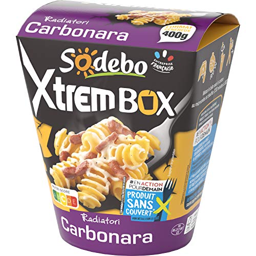 Sodebo Boîte de Pâtes Xtrem Radiatori Carbonara 400 g